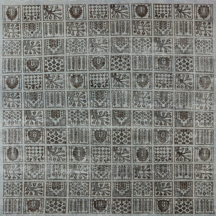 Square Machine Washable Industrial Modern Gray Rug, wshurb3194