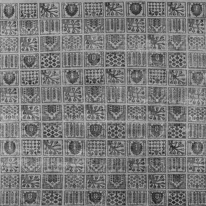 Square Machine Washable Oriental Gray Industrial Rug, wshurb3194gry