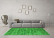 Machine Washable Oriental Green Industrial Area Rugs in a Living Room,, wshurb3194grn