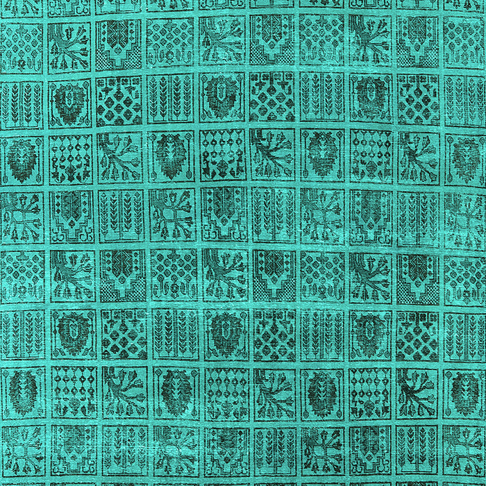 Machine Washable Oriental Turquoise Industrial Area Rugs, wshurb3194turq