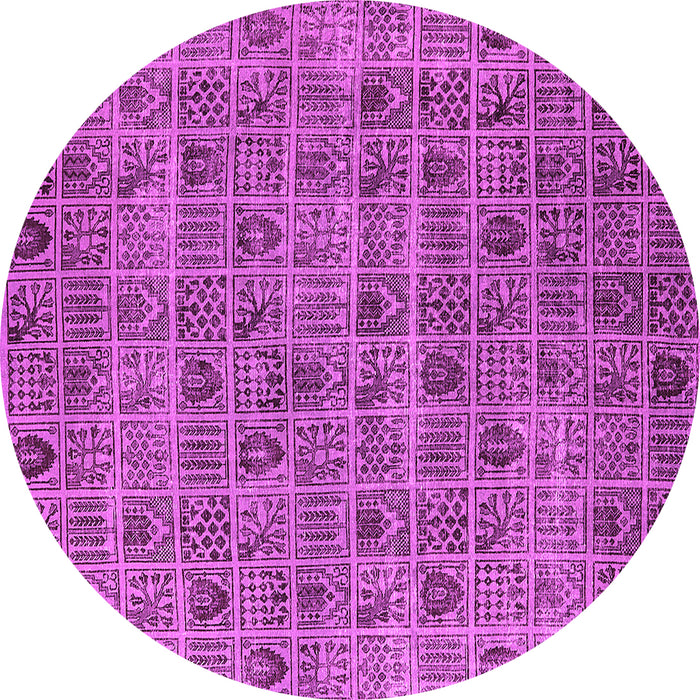 Round Oriental Pink Industrial Rug, urb3194pnk