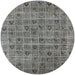 Round Mid-Century Modern Gray Oriental Rug, urb3194