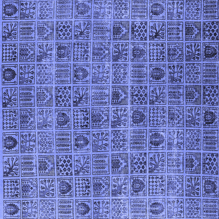 Square Machine Washable Oriental Blue Industrial Rug, wshurb3194blu