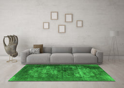 Machine Washable Oriental Green Industrial Area Rugs in a Living Room,, wshurb3195grn