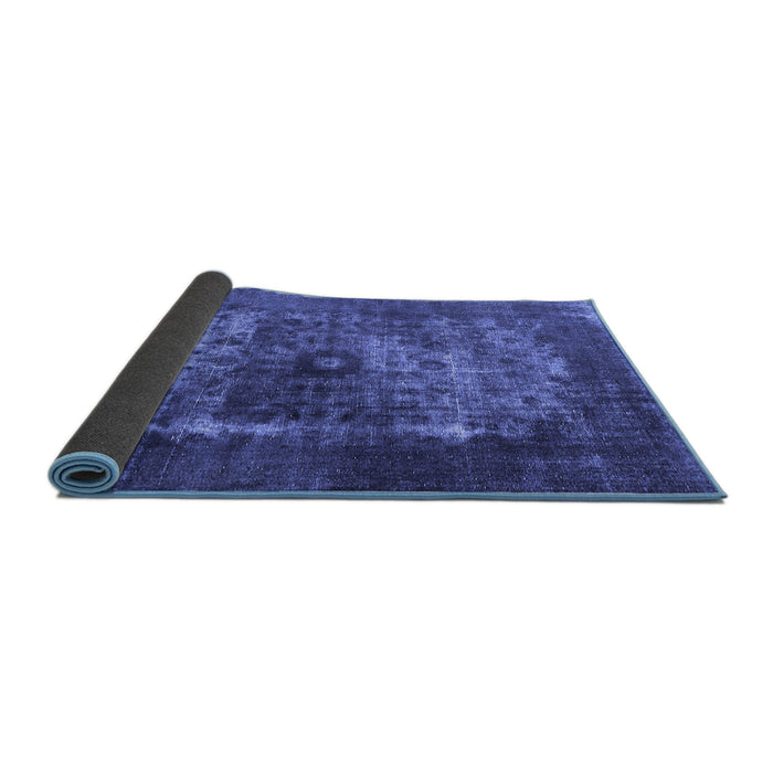 Sideview of Oriental Blue Industrial Rug, urb3195blu