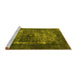 Sideview of Machine Washable Oriental Yellow Industrial Rug, wshurb3195yw