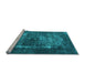 Sideview of Machine Washable Oriental Light Blue Industrial Rug, wshurb3195lblu