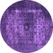 Round Oriental Purple Industrial Rug, urb3195pur