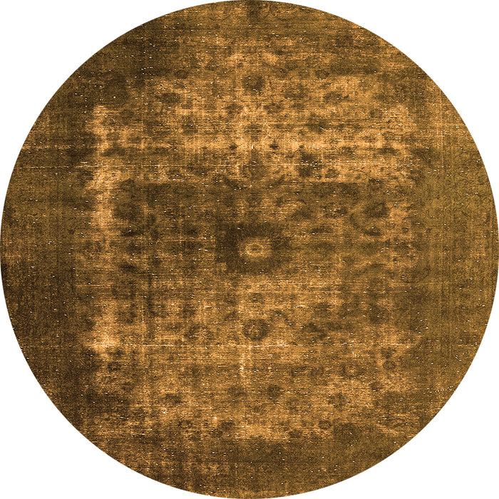 Round Oriental Orange Industrial Rug, urb3195org