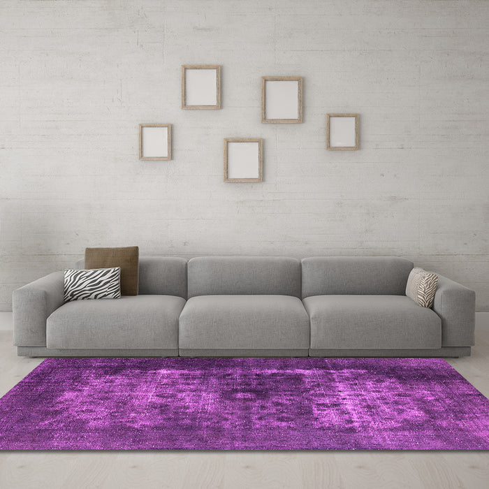 Machine Washable Oriental Pink Industrial Rug in a Living Room, wshurb3195pnk