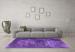 Machine Washable Oriental Purple Industrial Area Rugs in a Living Room, wshurb3195pur