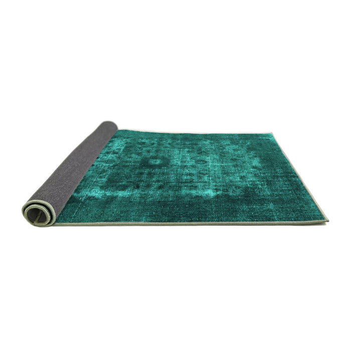 Sideview of Oriental Turquoise Industrial Rug, urb3195turq