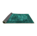 Sideview of Oriental Turquoise Industrial Rug, urb3195turq