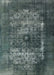 Mid-Century Modern Grayish Turquoise Green Oriental Rug, urb3195