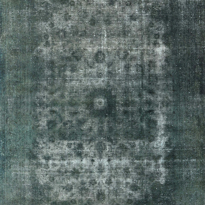 Mid-Century Modern Grayish Turquoise Green Oriental Rug, urb3195