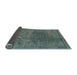 Sideview of Mid-Century Modern Cadet Blue Green Oriental Rug, urb3196