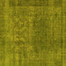 Square Machine Washable Oriental Yellow Industrial Rug, wshurb3196yw