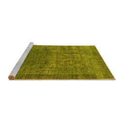 Sideview of Machine Washable Oriental Yellow Industrial Rug, wshurb3196yw