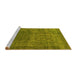 Sideview of Machine Washable Oriental Yellow Industrial Rug, wshurb3196yw