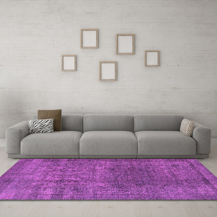 Machine Washable Oriental Pink Industrial Rug in a Living Room, wshurb3196pnk
