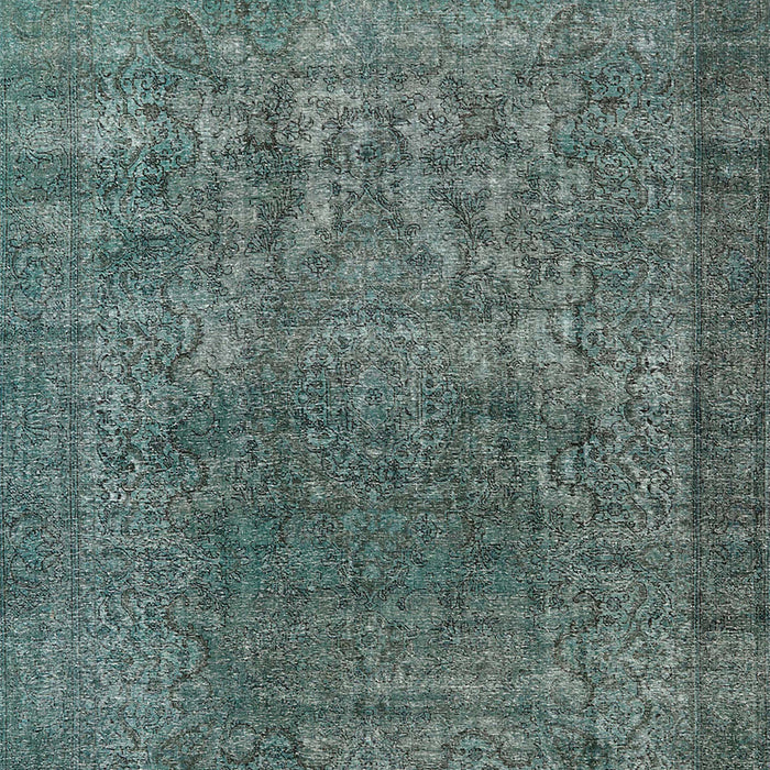 Mid-Century Modern Cadet Blue Green Oriental Rug, urb3196