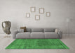 Machine Washable Oriental Emerald Green Industrial Area Rugs in a Living Room,, wshurb3196emgrn