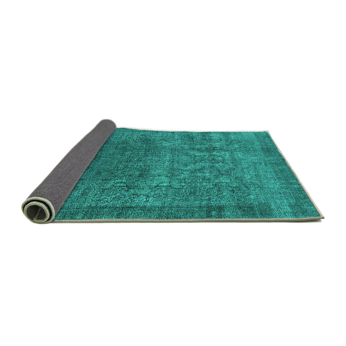 Sideview of Oriental Turquoise Industrial Rug, urb3196turq