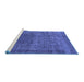 Sideview of Machine Washable Oriental Blue Industrial Rug, wshurb3196blu