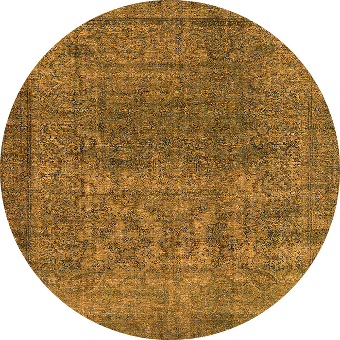Round Oriental Orange Industrial Rug, urb3196org