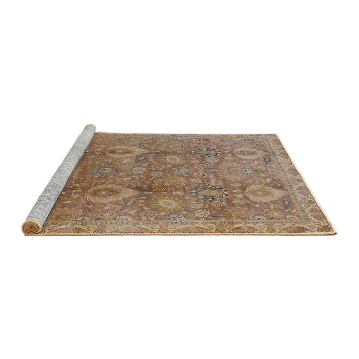 Sideview of Machine Washable Industrial Modern Light Copper Gold Rug, wshurb3197