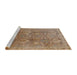 Sideview of Machine Washable Industrial Modern Light Copper Gold Rug, wshurb3197