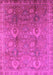 Machine Washable Oriental Pink Industrial Rug, wshurb3197pnk