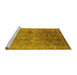 Sideview of Machine Washable Oriental Yellow Industrial Rug, wshurb3197yw