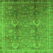 Square Machine Washable Oriental Green Industrial Area Rugs, wshurb3197grn
