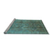 Sideview of Machine Washable Oriental Light Blue Industrial Rug, wshurb3197lblu