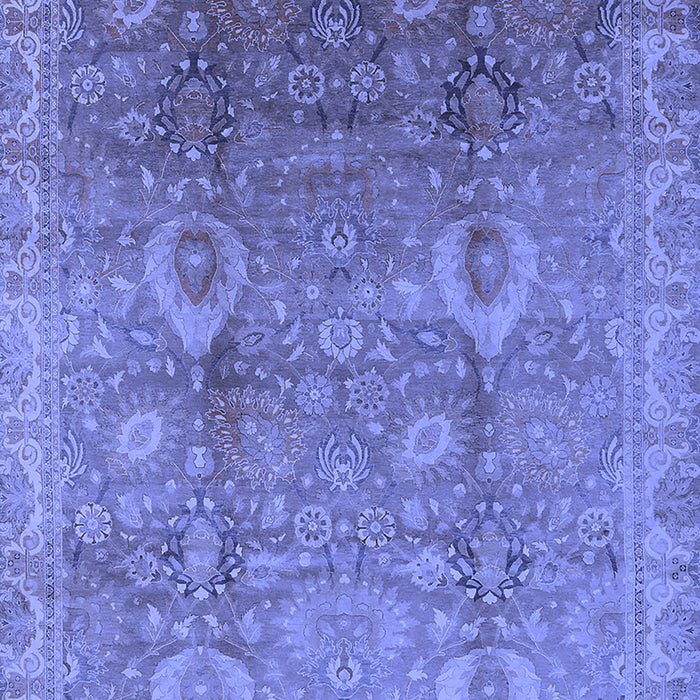 Machine Washable Oriental Blue Industrial Rug, wshurb3197blu