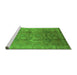 Sideview of Machine Washable Oriental Green Industrial Area Rugs, wshurb3197grn