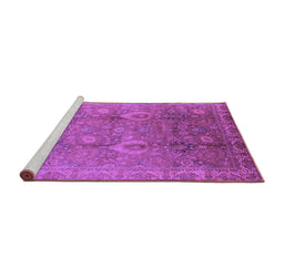 Sideview of Machine Washable Oriental Purple Industrial Area Rugs, wshurb3197pur