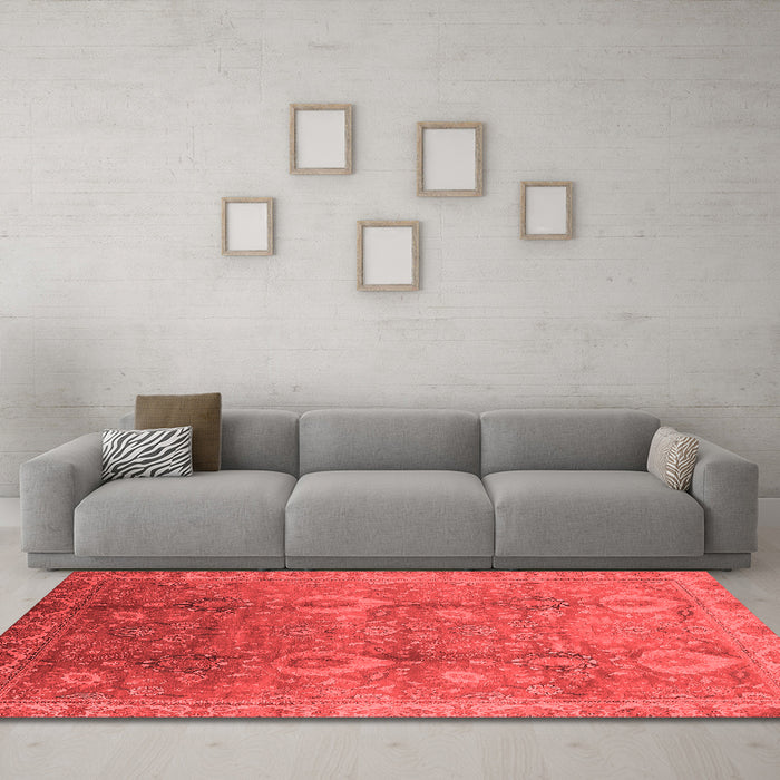 Industrial Red Washable Rugs