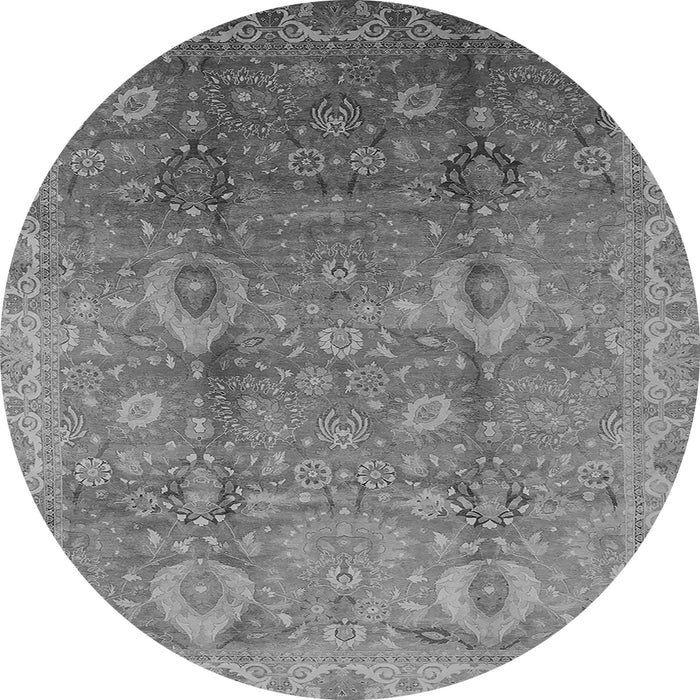 Round Oriental Gray Industrial Rug, urb3197gry