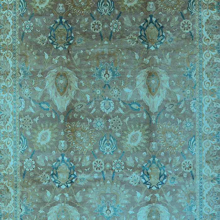 Machine Washable Oriental Light Blue Industrial Rug, wshurb3197lblu