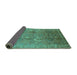 Sideview of Oriental Turquoise Industrial Rug, urb3197turq