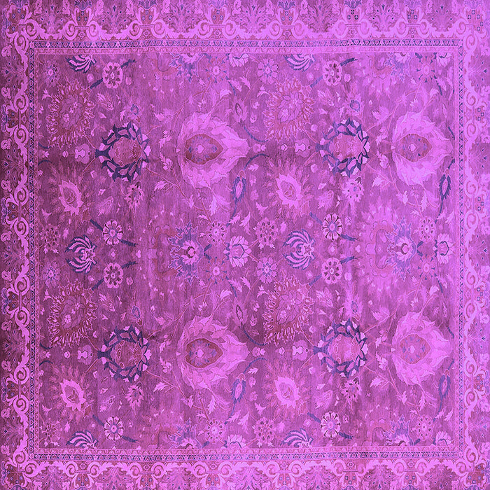 Square Machine Washable Oriental Purple Industrial Area Rugs, wshurb3197pur