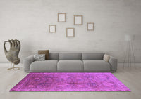 Machine Washable Oriental Purple Industrial Rug, wshurb3197pur