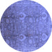 Round Oriental Blue Industrial Rug, urb3197blu