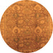 Round Oriental Orange Industrial Rug, urb3197org