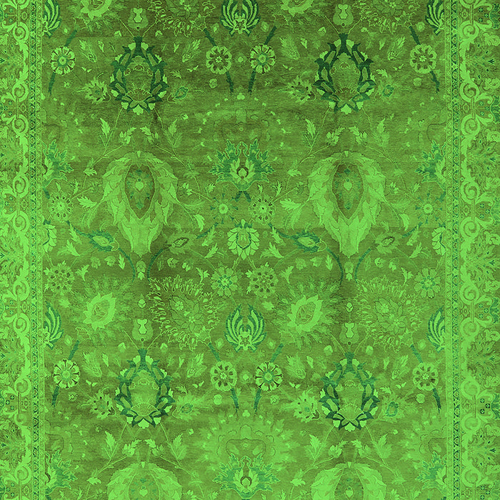 Machine Washable Oriental Green Industrial Area Rugs, wshurb3197grn