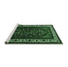 Sideview of Machine Washable Oriental Emerald Green Industrial Area Rugs, wshurb3198emgrn