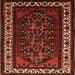 Square Machine Washable Oriental Orange Industrial Area Rugs, wshurb3198org