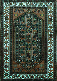 Oriental Turquoise Industrial Rug, urb3198turq